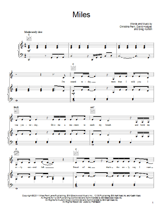 Produktgalerie: Seite 1 von 1 Miles, Christina Perri, Gesang, Gitarre, Klavier