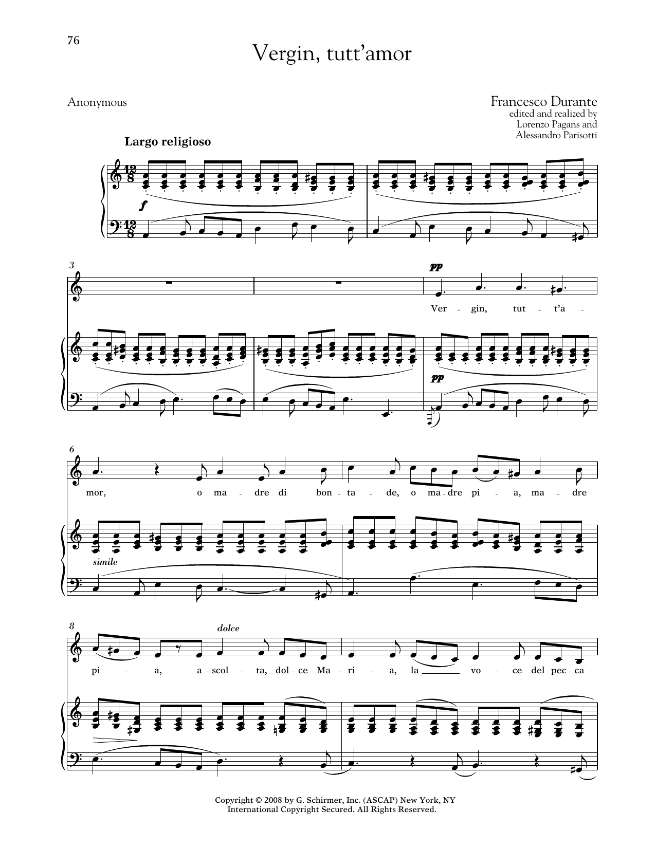 Produktbild zu: Vergin, Tutt'amor (Medium Low Voice)