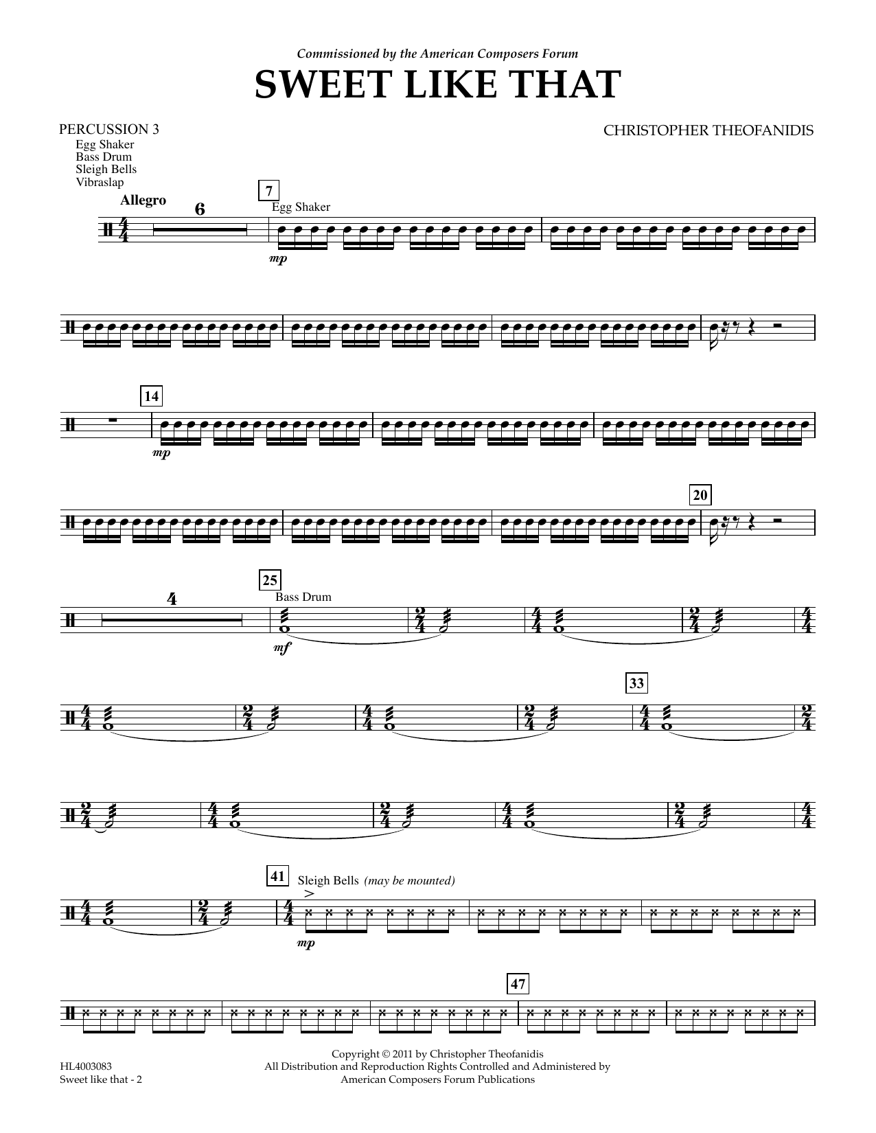 Produktgalerie: Seite 1 von 1 Sweet like that - Percussion III, Christopher Theofanidis, Ensemble