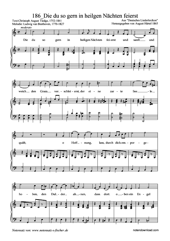 Product picture to: Die du so gern in heilgen Nächten feierst Ludwig van Beethoven, 1770-1827