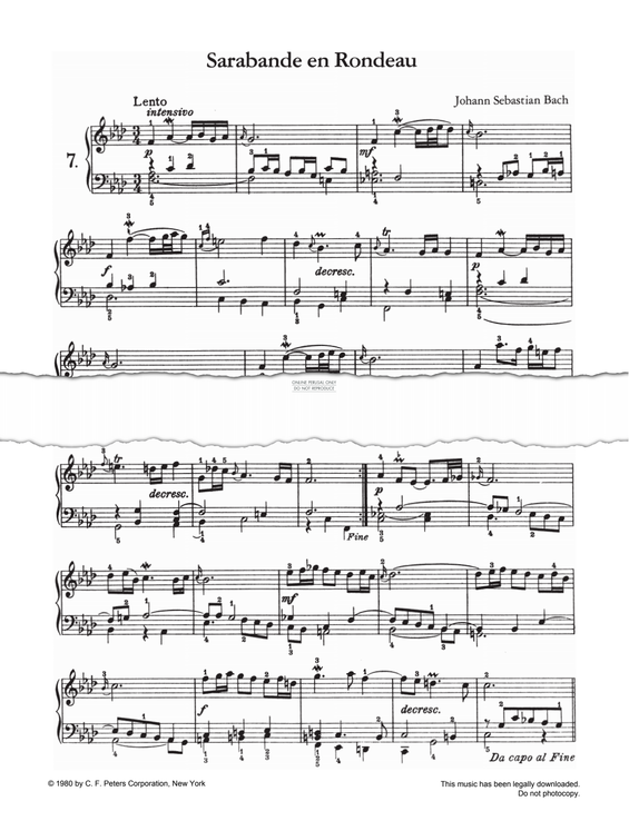 Produktgalerie: Seite 1 von 1 Sarabande en Rondeau, Johann Sebastian Bach, Klavier