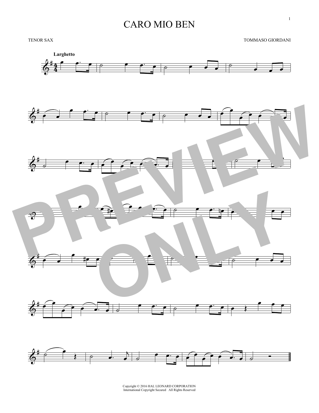 Product gallery: Page 1 of 1 Caro Mio Ben, Tommaso Giordani