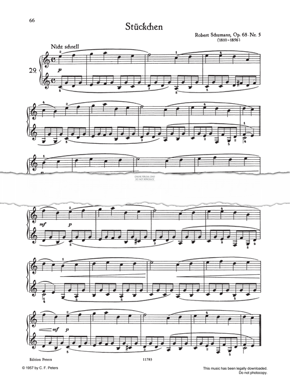 Produktgalerie: Seite 1 von 1 Stückchen C-major, Robert Schumann, Klavier