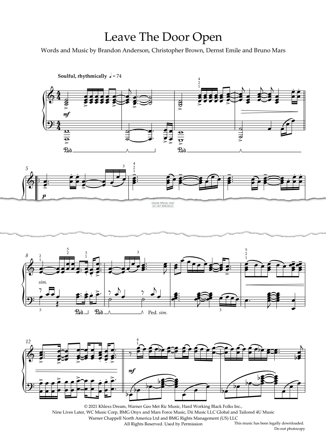 gallery: Leave The Door Open, Bruno Mars