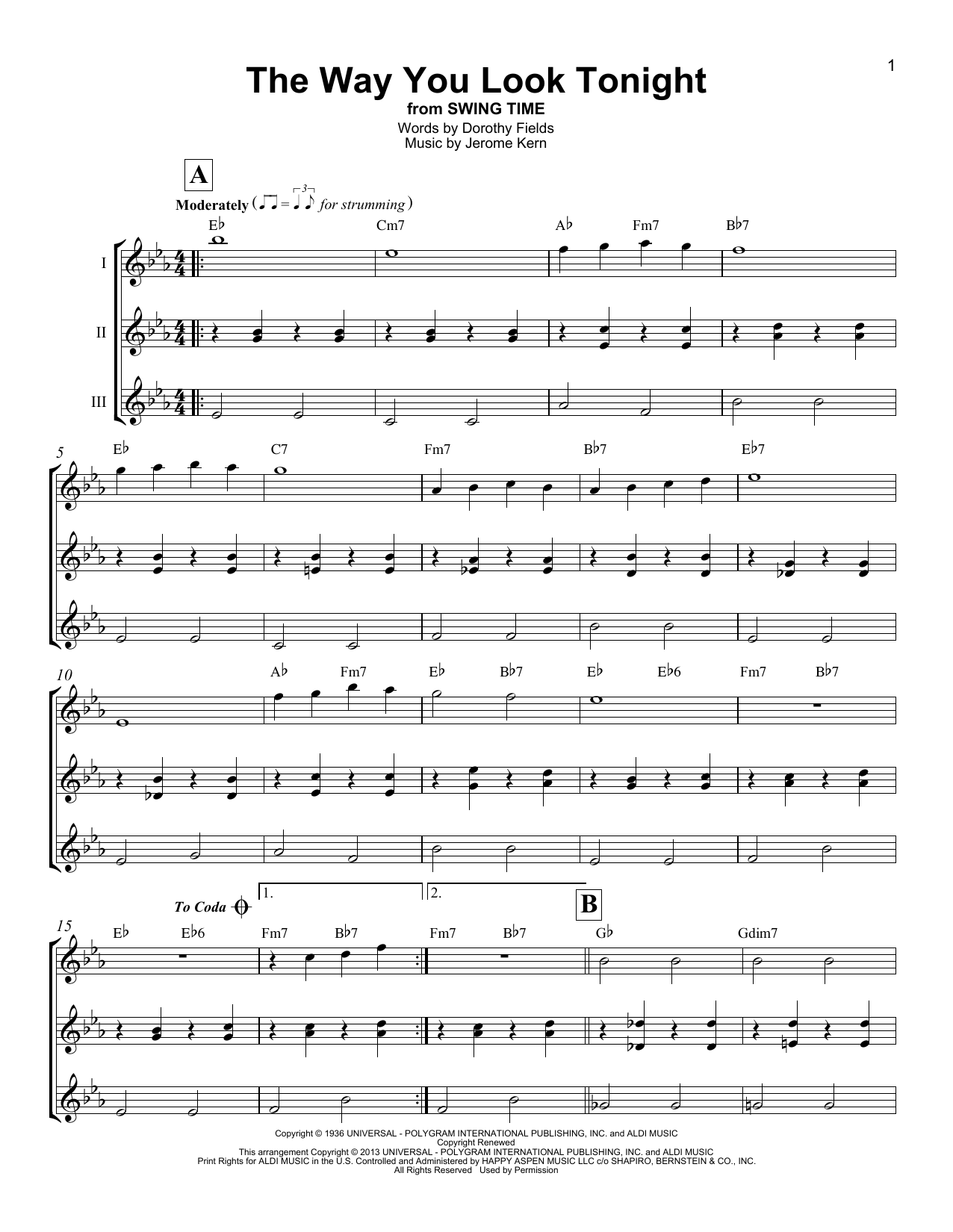 Product gallery: Page 1 of 1 The Way You Look Tonight, Jerome Kern