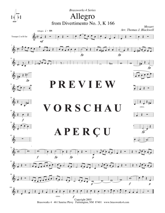 Produktgalerie: Seite 10 von 10 Allegro, , (2xTrompete in B/C, Horn in F, Posaune)