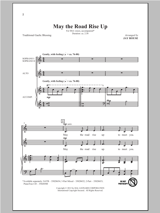 Produktgalerie: Seite 1 von 1 May The Road Rise Up, Jay Rouse, Chor
