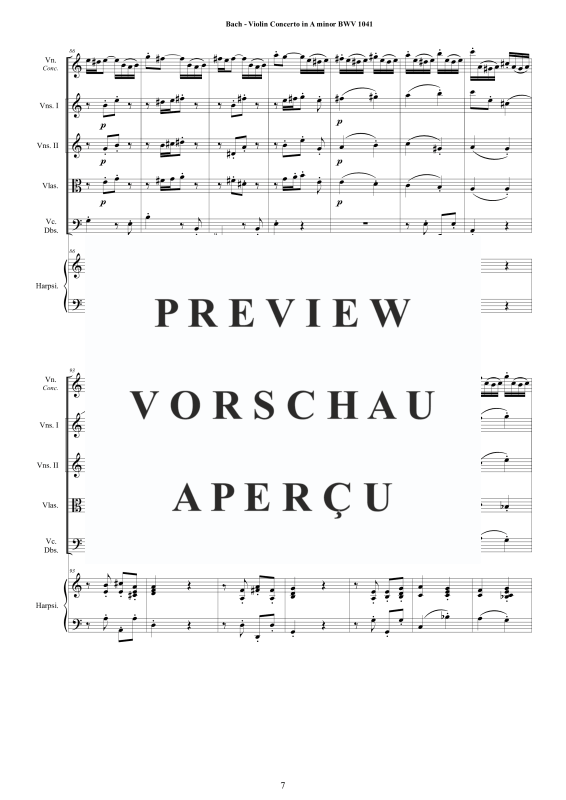Product gallery: Page 8 of 11 Violin Concerto in A minor BWV 1041, , Mixed Ensemble: Violin, Strings and Harpsichord Bc