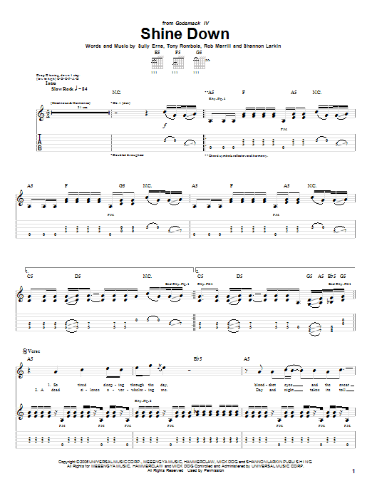Produktgalerie: Seite 1 von 1 Shine Down, Godsmack, Gitarre