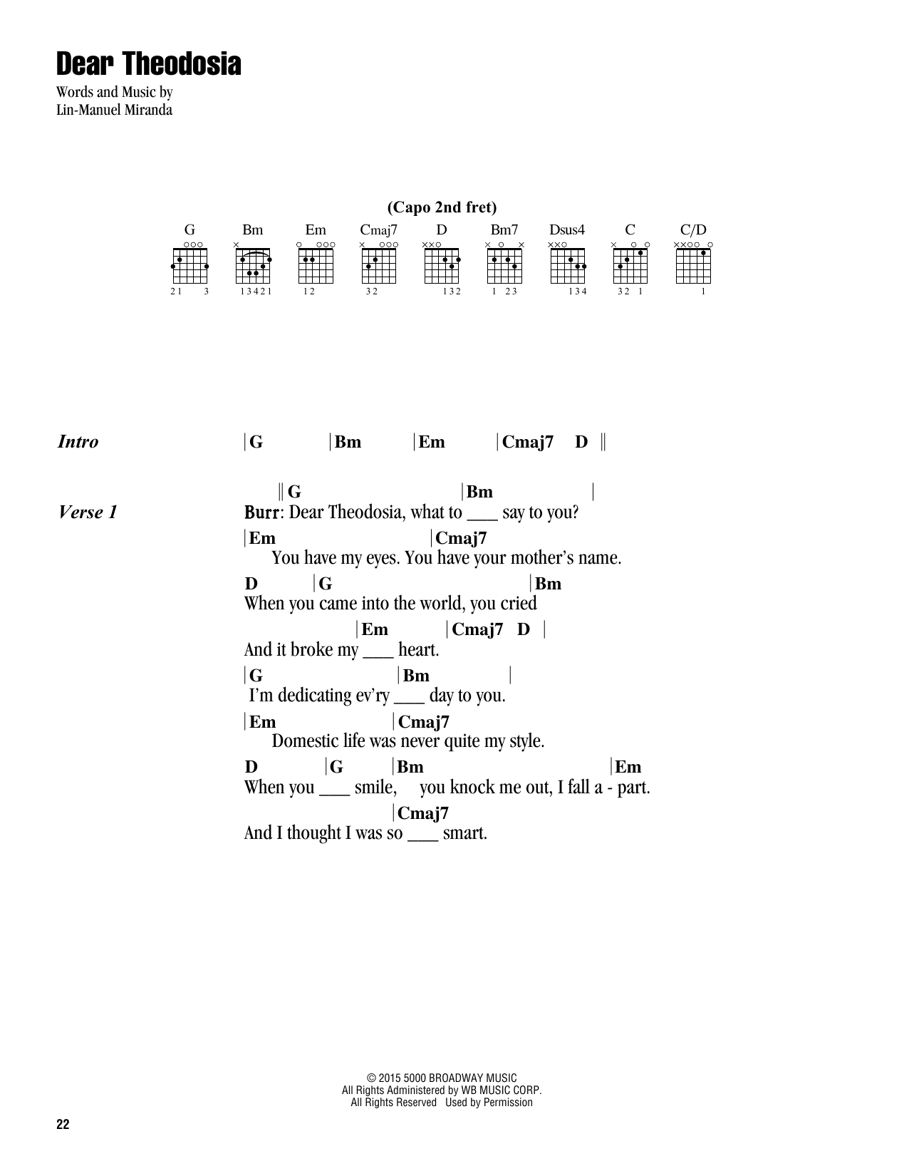 Produktbild zu: Dear Theodosia (from Hamilton)