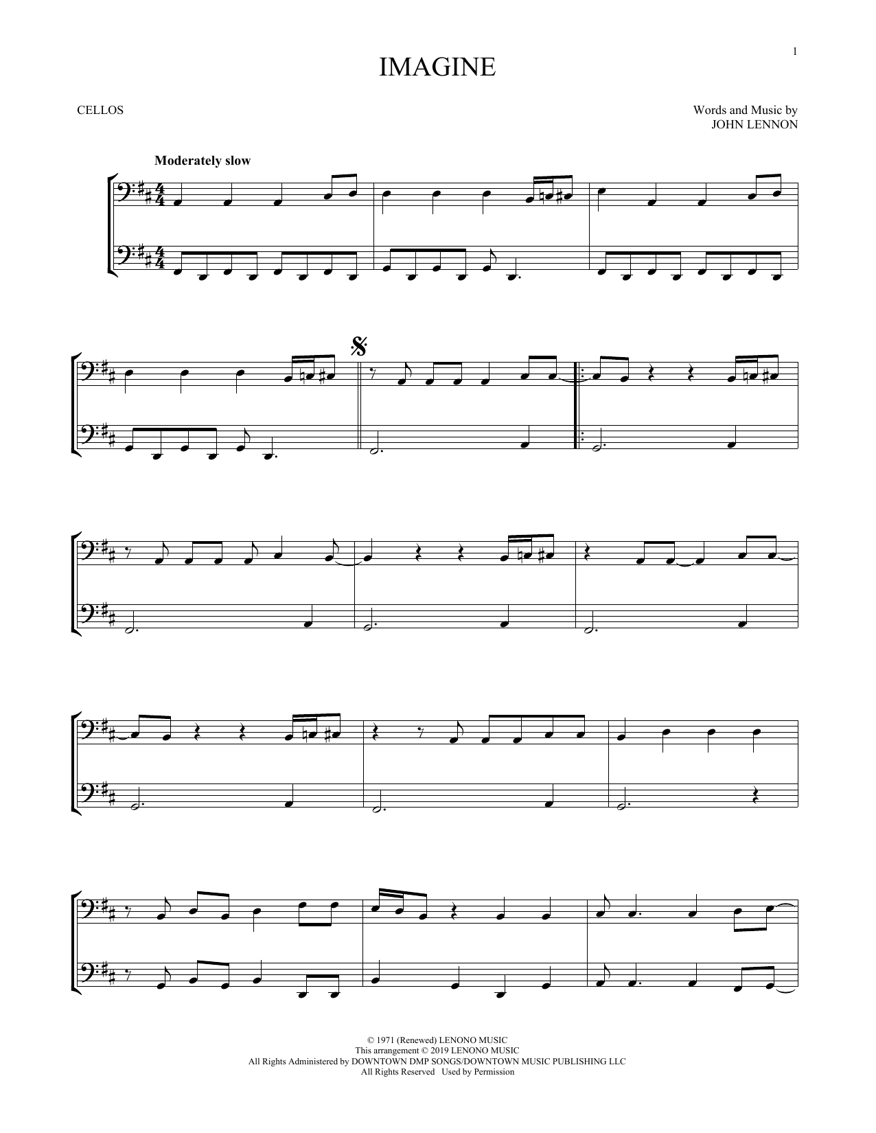 Produktgalerie: Seite 1 von 1 Imagine, John Lennon, Violoncello