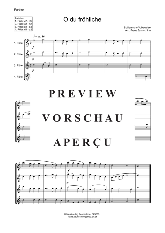 gallery: O du fröhliche , , (Quartett Querflöte)