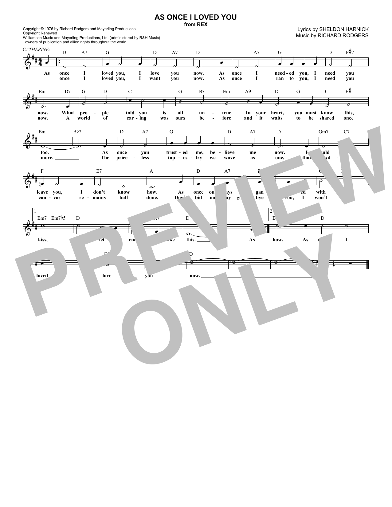 Product gallery: Page 1 of 1 As Once I Loved You, Richard Rodgers