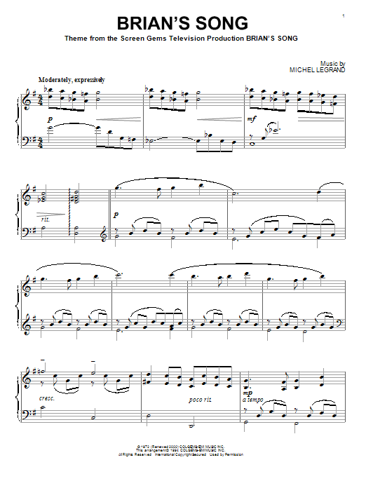 Product gallery: Page 1 of 1 Brian's Song, Michel LeGrand