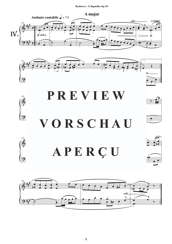 Produktgalerie: Seite 10 von 11 11 Bagatelles for Piano Op.119, , Klavier Solo