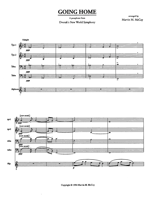 Produktgalerie: Seite 1 von 11 Going Home, , Alphorn in F und Blechbläser Quartett