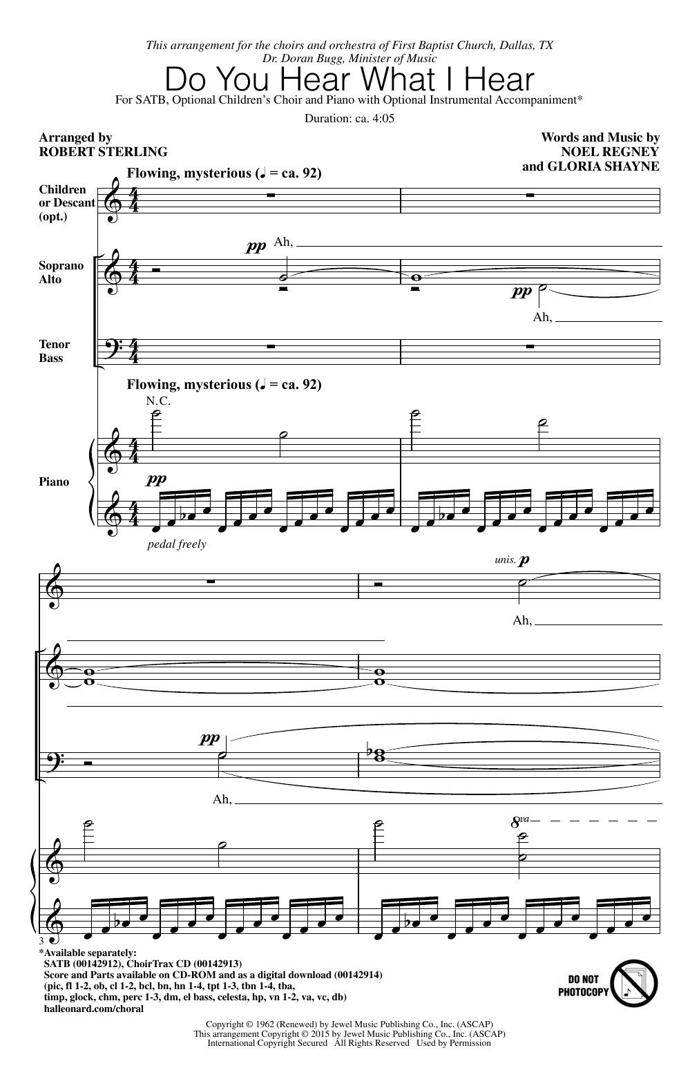 Produktbild zu: Do You Hear What I Hear (arr. Robert Sterling)