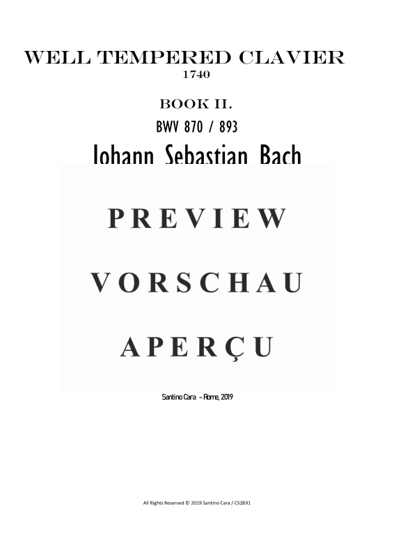 Product gallery: Page 2 of 11 The Well Tempered Clavier Book II - 24 Preludes and Fugues, , Solo Piano