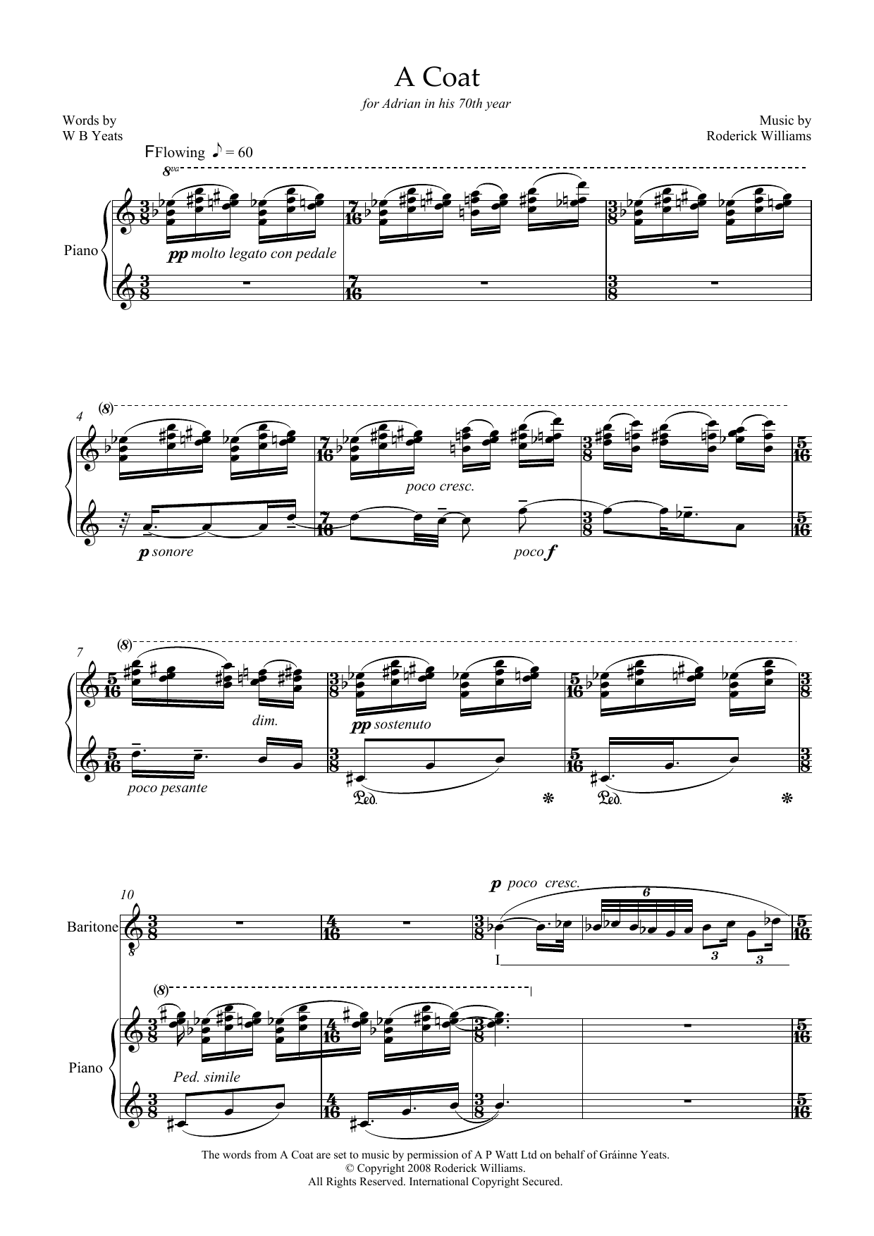 Produktbild zu: A Coat (for baritone and piano)