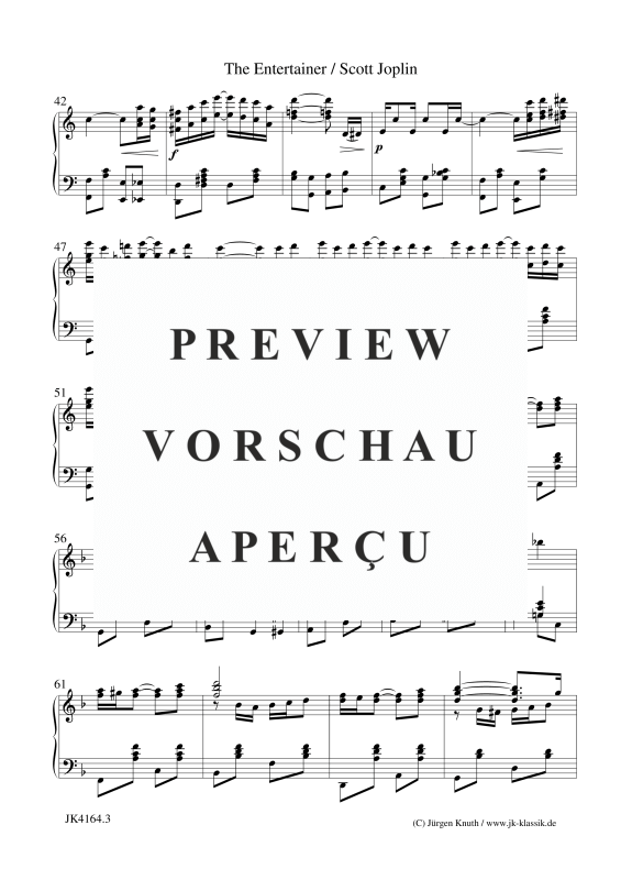 gallery: The Entertainer, , Klavier Solo