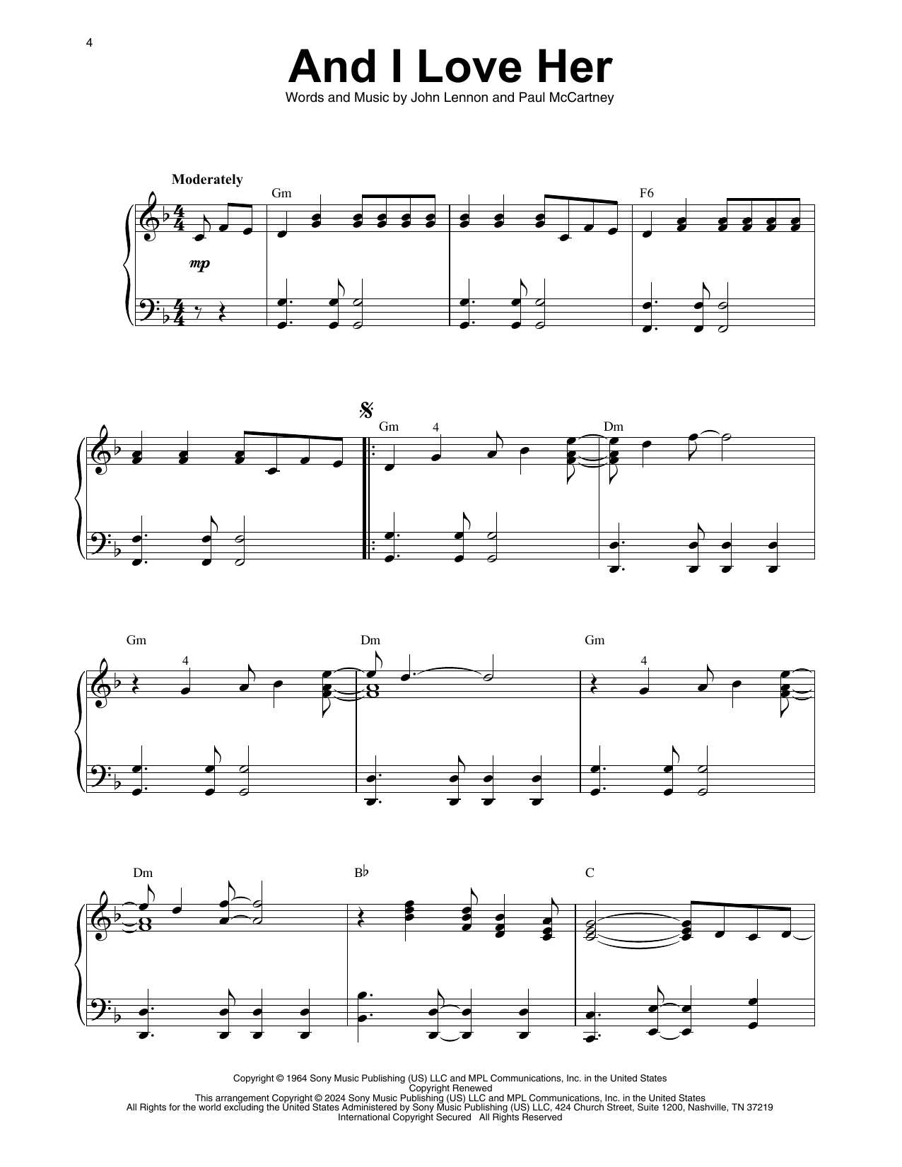 gallery: And I Love Her, The Beatles, Harfe