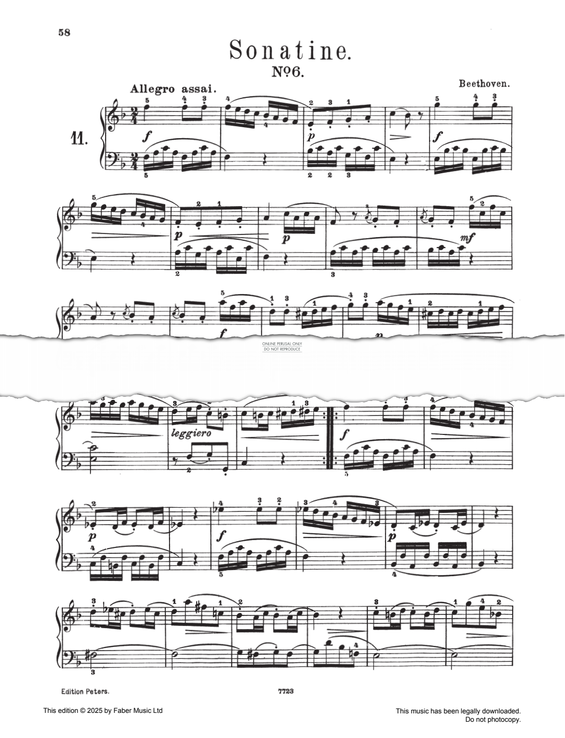 Produktgalerie: Seite 1 von 1 Sonatina in F major No. 6, Ludwig van Beethoven, Klavier