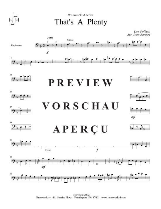 Produktgalerie: Seite 11 von 14 That´s A Plenty, , (2xTrompete in B, Horn in F, Posaune)