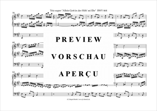 gallery: Trio super "Allein Gott in der Höh´ sei Ehr" BWV 664 , , (Orgel Solo)
