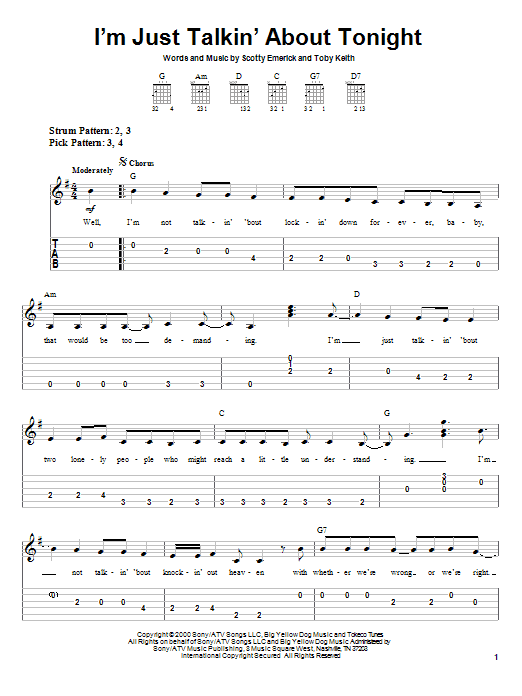 Product gallery: Page 1 of 1 I'm Just Talkin' About Tonight, Toby Keith