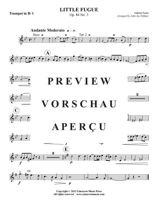 Produktgalerie: Seite 4 von 8 Kleine Fuge Op. 84 No. 3 , , (2x Tromp in B, Horn/Pos, Pos)
