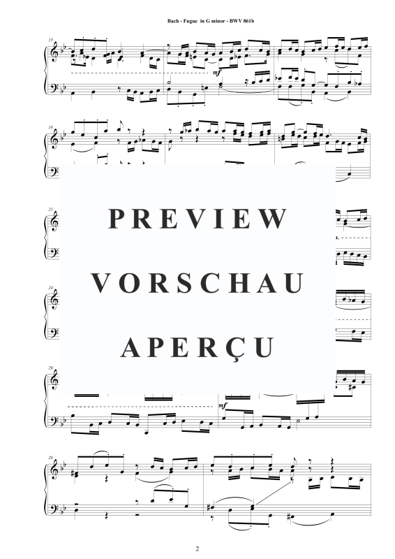 Produktgalerie: Seite 3 von 4 Fuge G-Moll BWV 861b, , Klavier Solo