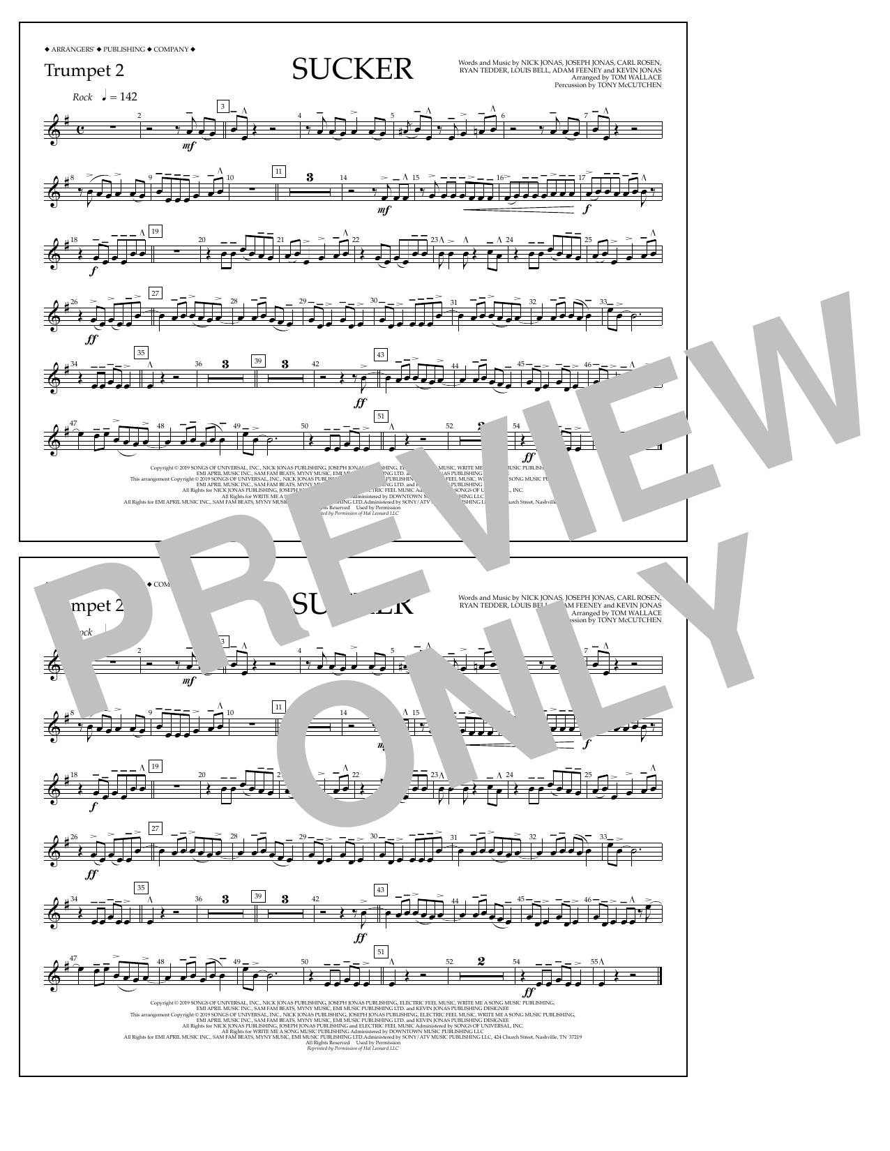 Produktbild zu: Sucker (arr. Tom Wallace) - Trumpet 2