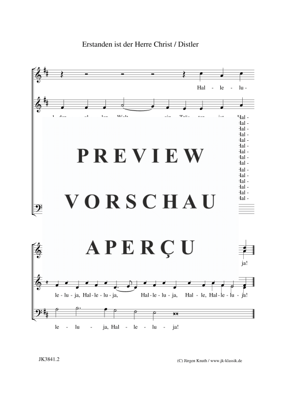 gallery: Erstanden ist der Herre Christ (Der Jahrkreis Op.5, No. 19), , (Mixed choir 3 voices)