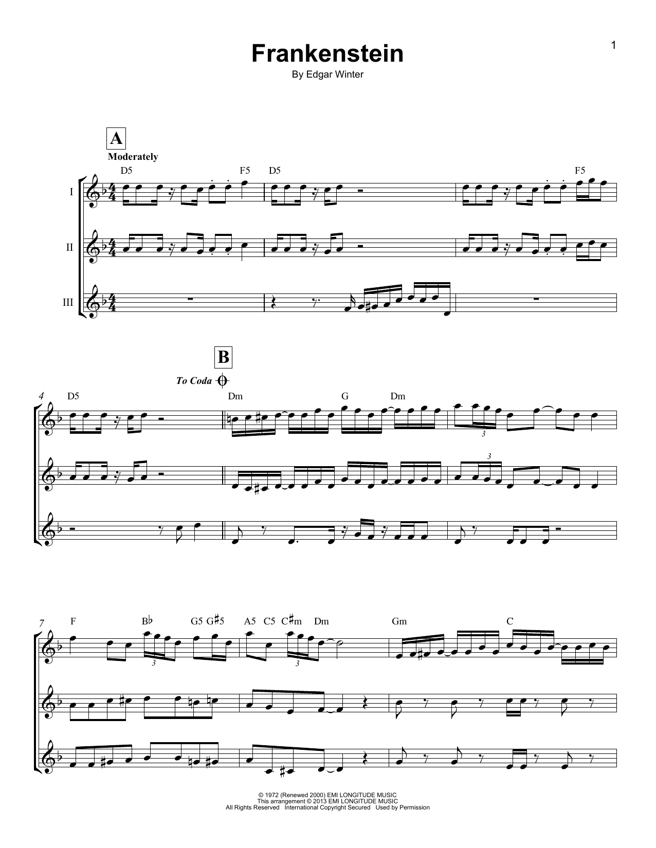 Product gallery: Page 1 of 1 Frankenstein, The Edgar Winter Group