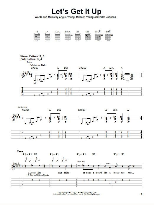 Produktgalerie: Seite 1 von 1 Let's Get It Up, AC/DC, Gitarre