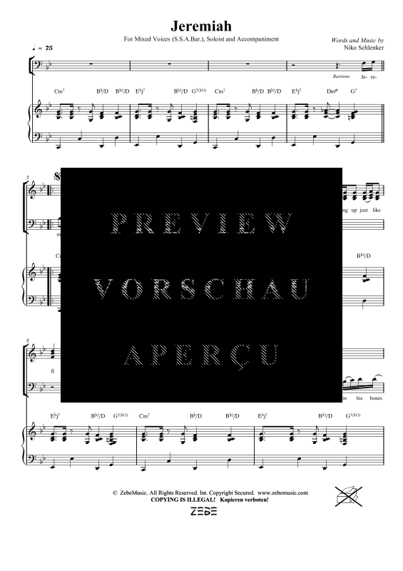 gallery: Jeremiah, , Gemischter Chor SAM/Solo opt. und Klavier