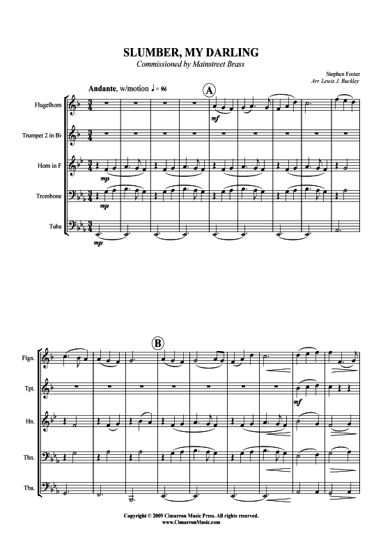 Produktbild zu: Slumber, My Darling Stephen Foster