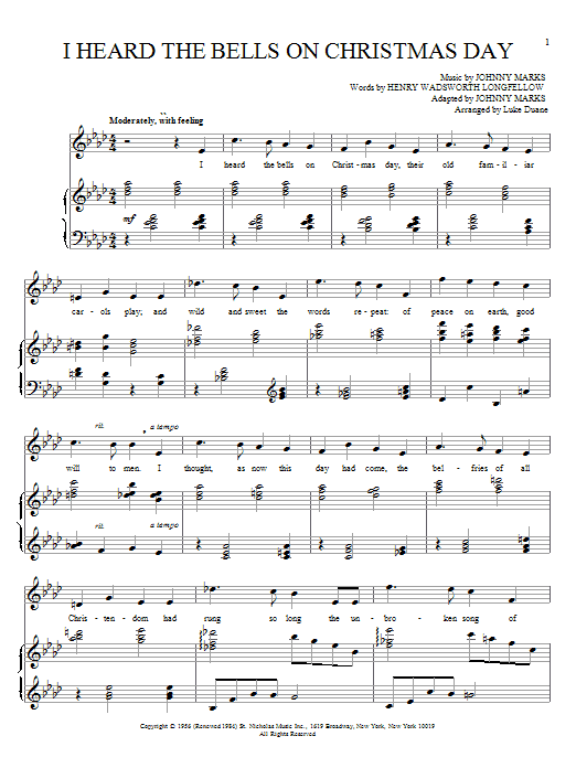 Product gallery: Page 1 of 1 I Heard The Bells On Christmas Day, Henry Wadsworth Longfellow