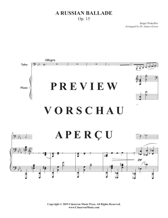 Product gallery: Page 3 of 16 A Russian Ballade , , (tuba + piano)