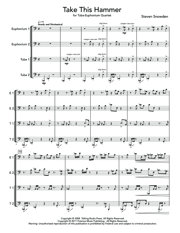 Product gallery: Page 1 of 11 Take This Hammer, , (Tuba Quartett EETT)