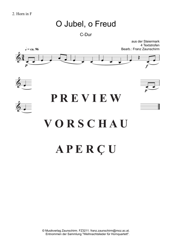gallery: O Jubel, o Freud , , (Horn-Quartett) C-Dur