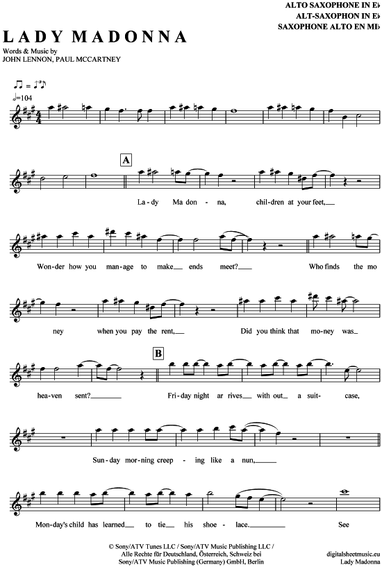 Product picture to: Lady Madonna The Beatles