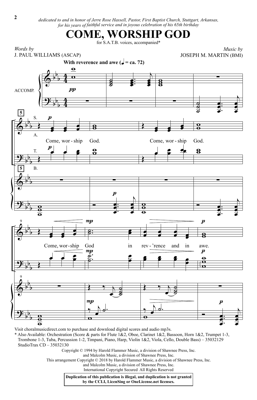 Produktbild zu: Come, Worship God
