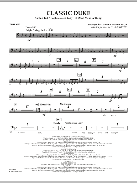 Produktbild zu: Classic Duke - Timpani