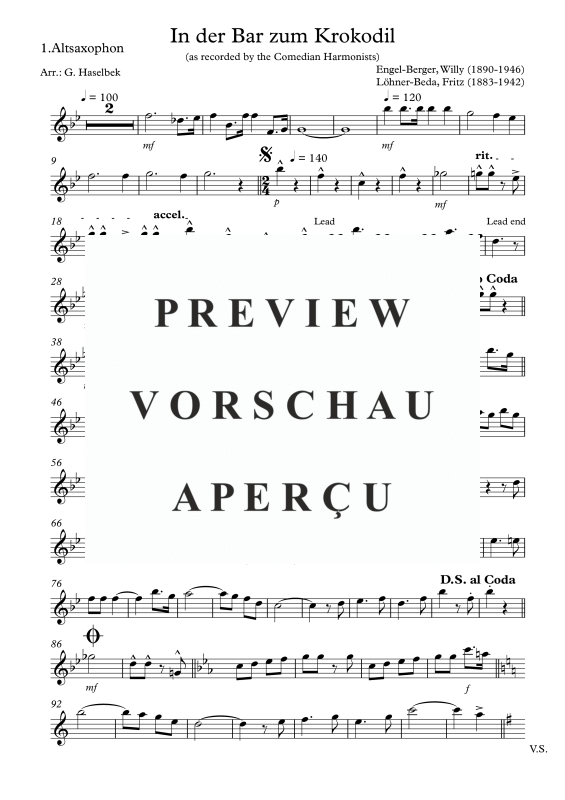 Product gallery: Page 9 of 11 In der Bar zum Krokodil, Comedian Harmonists, (Saxophone Quartet AATB)