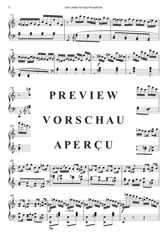 Product gallery: Page 8 of 10 Vier Lieder für das Pianoforte, op. 6 , , Piano Solo