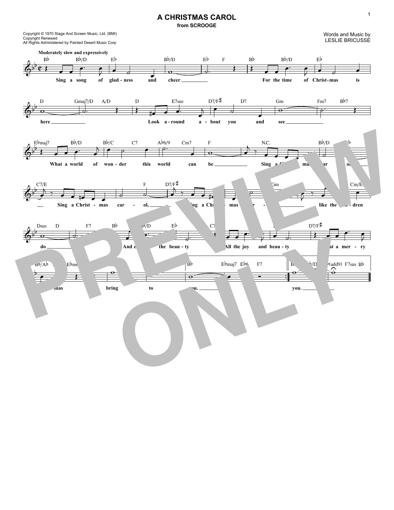 Product gallery: Page 1 of 1 A Christmas Carol, Leslie Bricusse