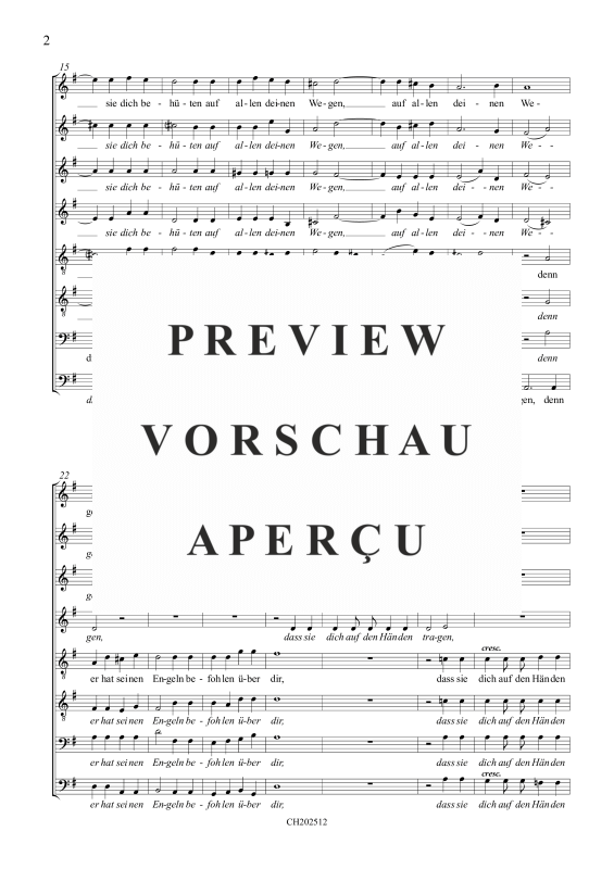 Produktgalerie: Seite 3 von 6 Denn er hat seinen Engeln befohlen über dir - Psalm 91 (Klassiker der Chormusik), , Gemischter Chor 8-stimmig