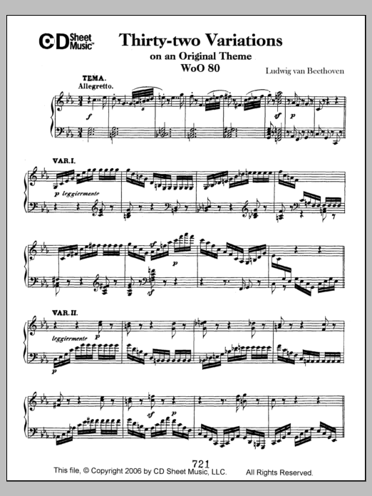 Produktbild zu:  Variations (32) On An Original Theme, Woo 80 - Ludwig van Beethoven