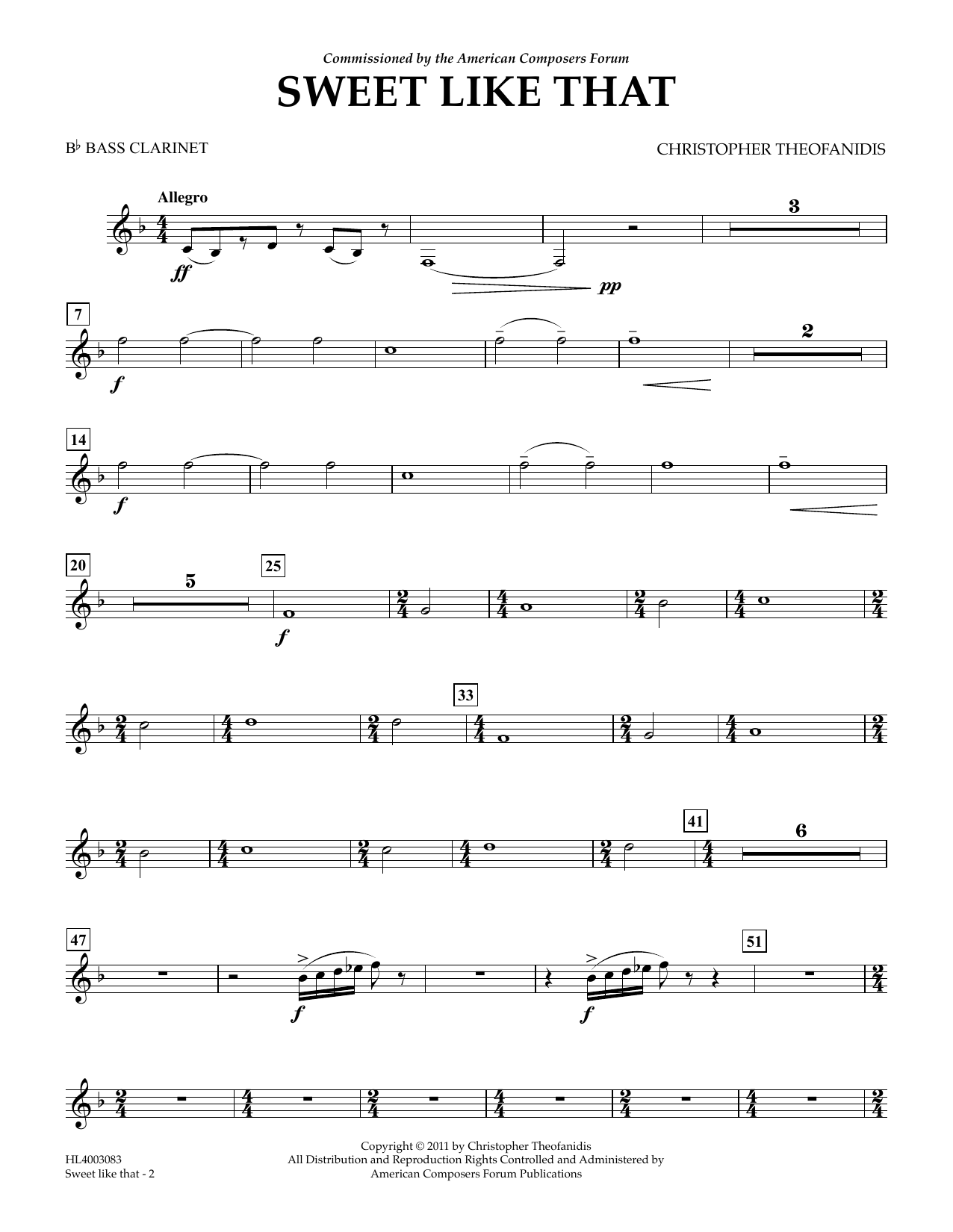 Produktgalerie: Seite 1 von 1 Sweet like that - Bb Bass Clarinet, Christopher Theofanidis, Ensemble